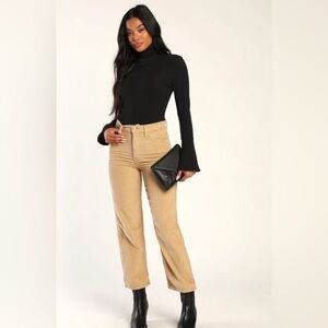 Levi’s Premium Ribcage Straight high rise Ankle Corduroy Pants Women’s 32 Tan